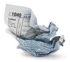 Crumpled up Tax Return, 1040