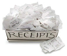Expense Receipts for a Tax Return